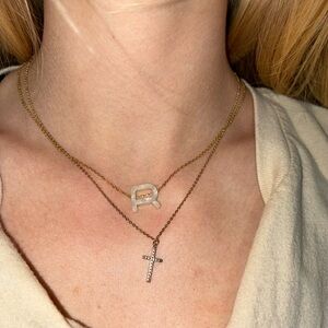 Gold and Silver “R” Initial Necklace